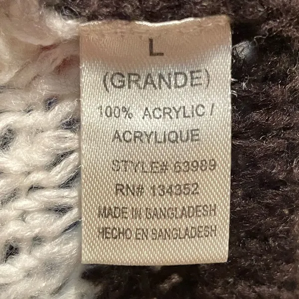 Ambiance Crewneck Knit Long Sleeve Sweater Blue White Orange Stripes Size‎ Large - Image 6