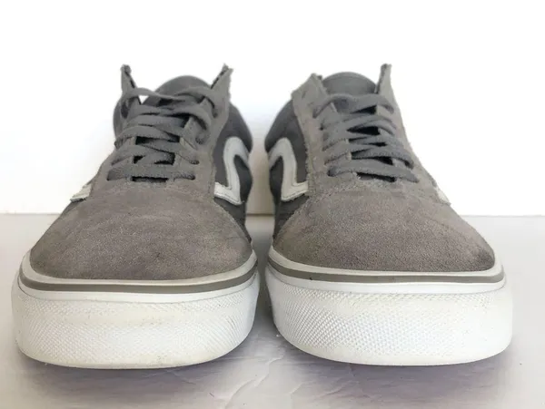 Vans Old Skool Authentic Gray White Suede Canvas Women Shoes 10 - Image 5
