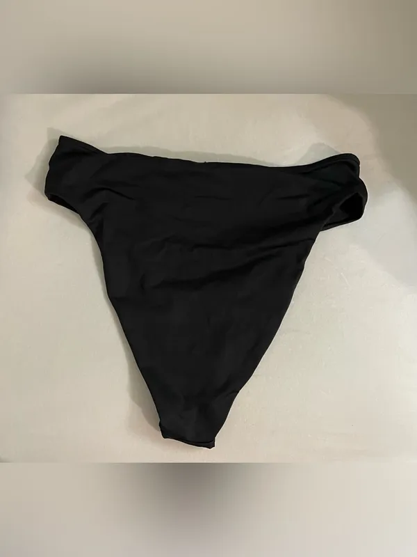 Skims Mid Waist Onyx Black Bikini Swim Bottoms Size L - Image 4