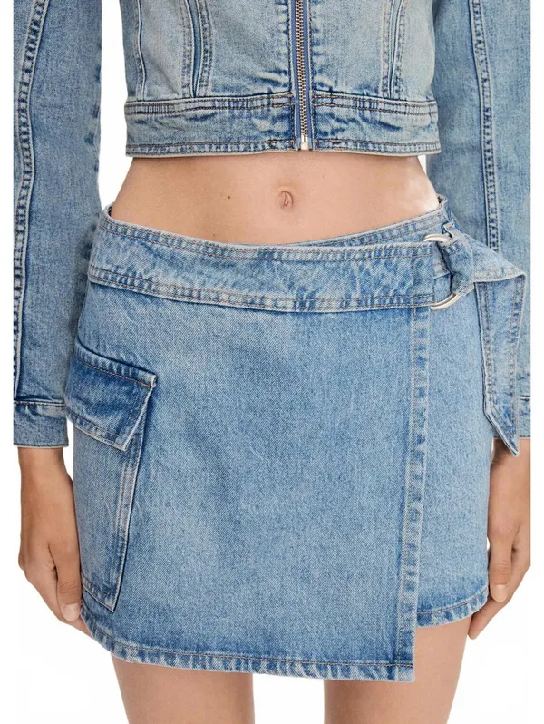 Mango Cotton Denim Skort NWT Medium Blue Small - Image 8
