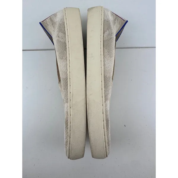 Rothys The Sneaker Slip‎ On Camo Beige Blue Trim Womens Shoes Size 8.5 Comfort - Image 7