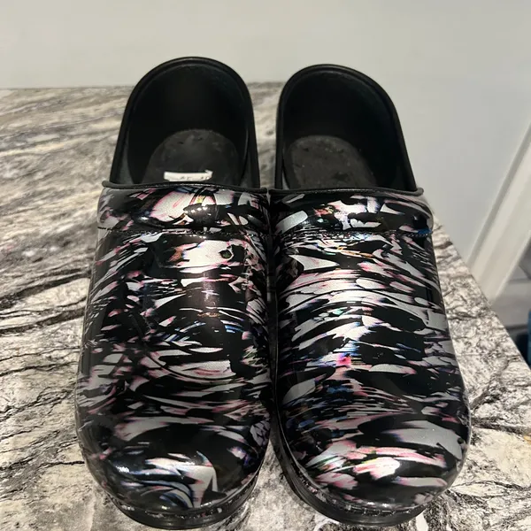 Dansko Women's Black and Multicolor Clogs - Image 3