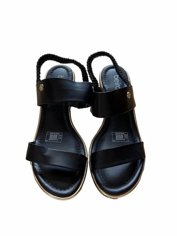 Beira Rio Black Women's Low Block Heel Sandals - Image 2
