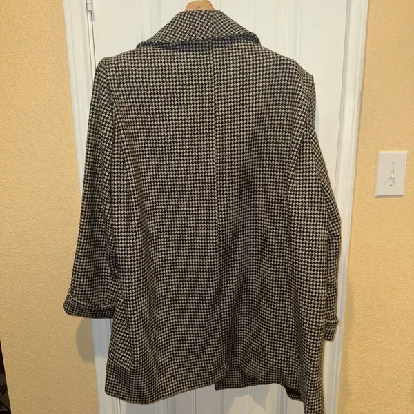 Westbound Houndstooth Pea Coat Sz 12 Wool Blend Exclusively Made For Dillard’s - Image 10