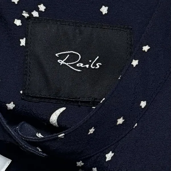 Rails Juliette‎ Navy Galaxy Long Sleeve Drop Waist Mini Dress Celestial Chic L - Image 9