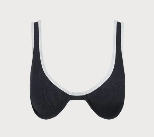 Berlook Contrast Trim Underwire Bikini Top and bottom 57 White Size M - Image 8