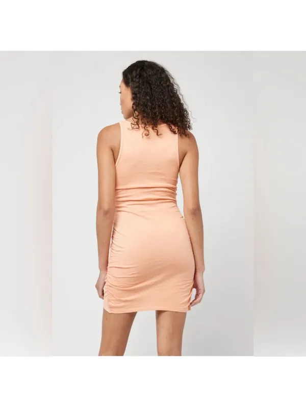 L Space Wildwood scoop neck, Rouched mini dress,‎ peach. Size XS - Image 2