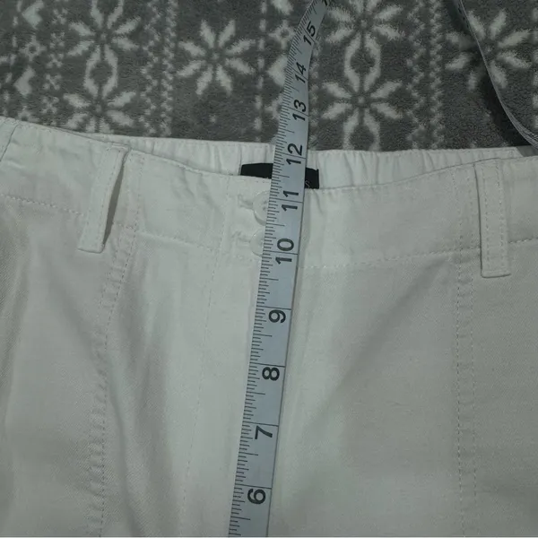 New‎ Talbots White Cargo Crop Chino Straight Leg Supersoft Size 8 Minimalist - Image 12
