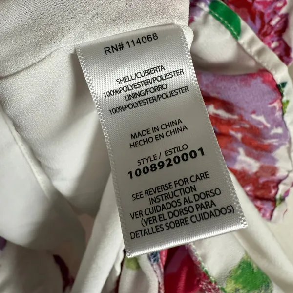 Ashley Park White Floral Print Lace Up Corset Ruffle Hem V-Neck Mini Dress 12 - Image 14