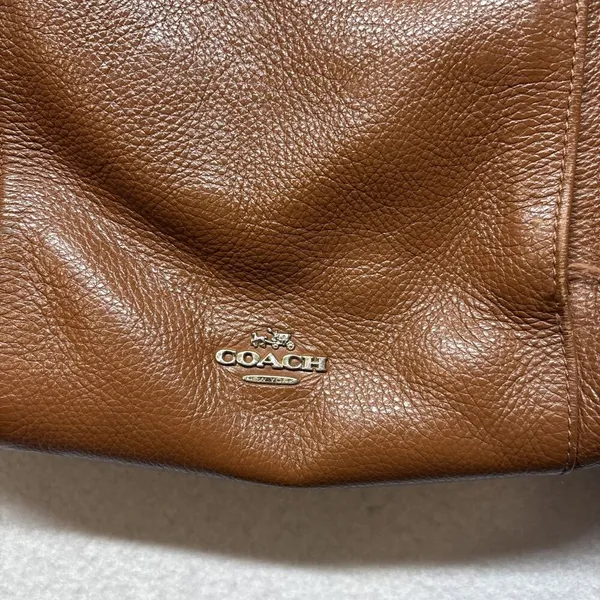 Coach Brown Pebbled Leather Madison Isabelle Hobo Bag Purse Shoulder Crossbody - Image 6