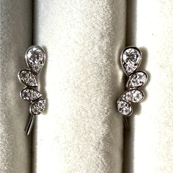 Sterling Silver Josephine zircons Pear-shaped zircon stone earrings - Image 3