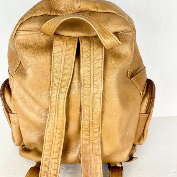 Vintage Sol Leather Backpack Purse Multi Pocket Supple Travel Unisex - Image 6