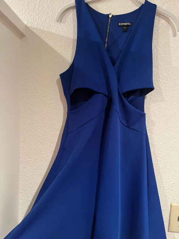 Blue Cut Out Dress - Image 2