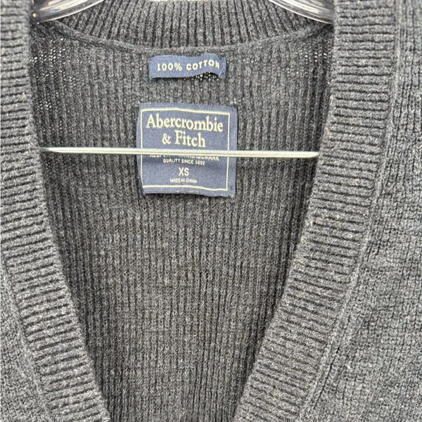 Abercrombie & Fitch Women's 100% Cotton Button‎ Up Cardigan Navy/Gray Size XS - Image 3