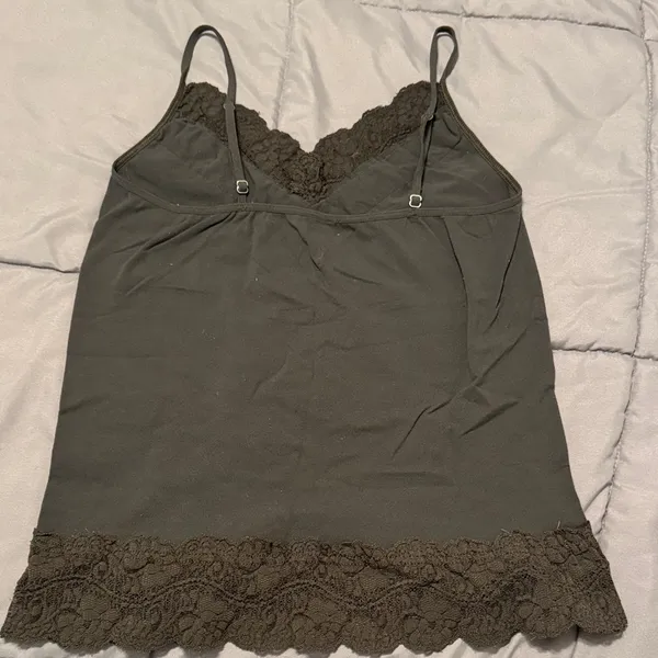 Casual Corner Charcoal Lace Cami Top (L) Gray Size L - Image 5