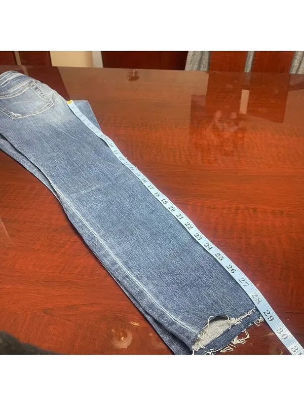 Joe’s Jeans Skinny Ankle Heavily Distressed Raw Hem W30 Ripped Cropped Denim - Image 5