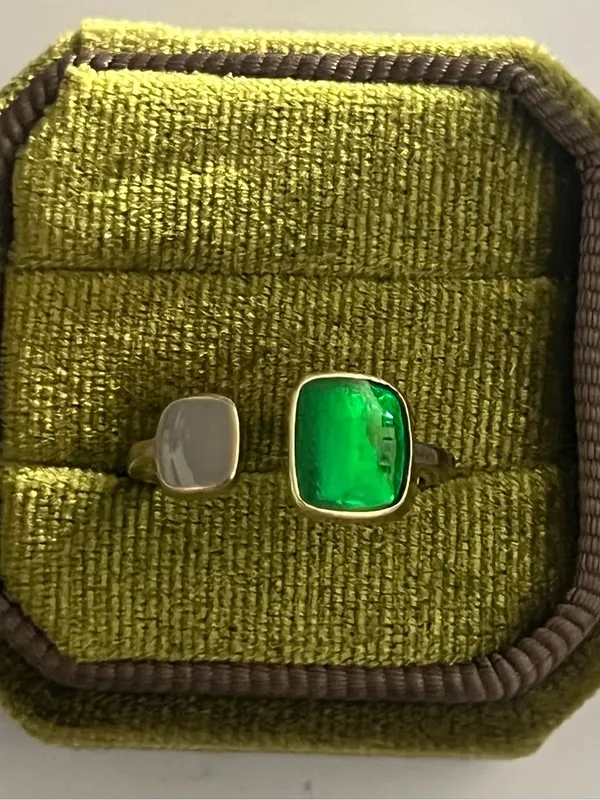 Classic Design Stainless Steel Golden w/ Modern Design Adjustable Ring S 6-9 - Image 2