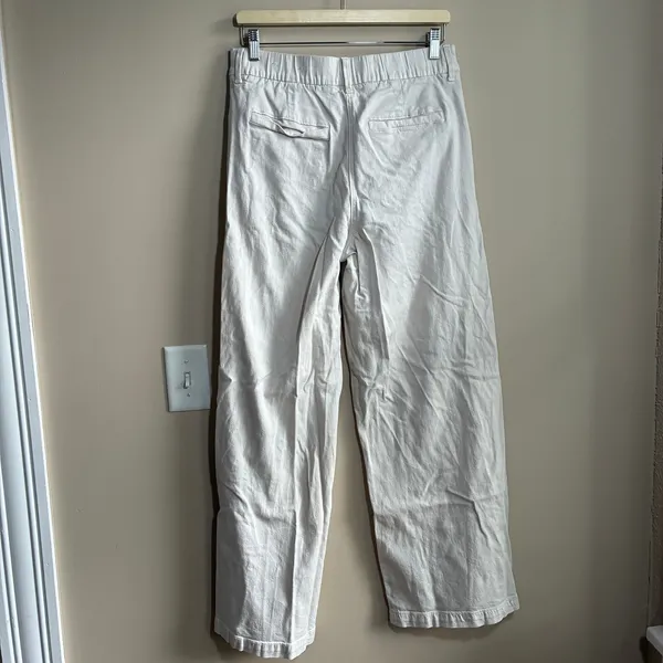 American eagle trouser beige wide leg pants women's size 8 regular cotton blend - Image 4