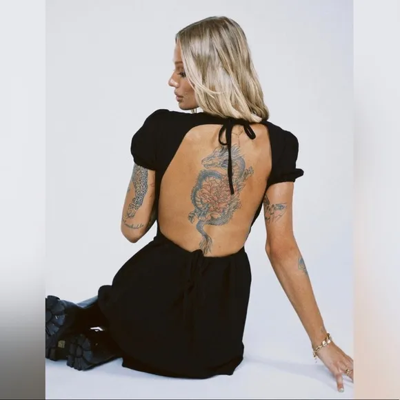 Smith Black Mini Open Back Dress 2 - Image 2