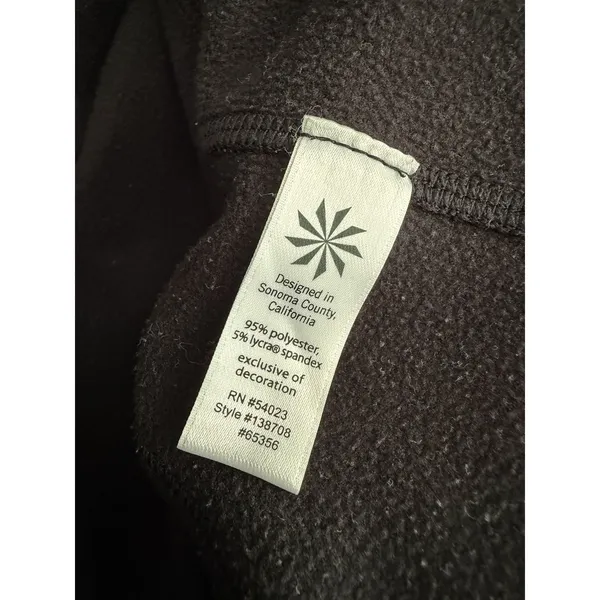 Athleta Hoodie Jacket Small Black Fleece Lined Missing Drawstring - Image 5