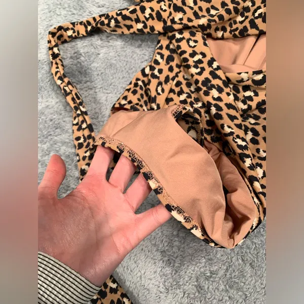 Aerie wrap Leopard Print One Piece Swimsuit full coverage XL Long - Image 4