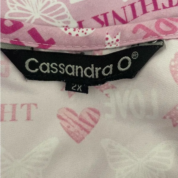 Cassandra O Scrubs Women Top 2X‎ Pink Medical Nurse Breast Cancer Awareness - Image 2