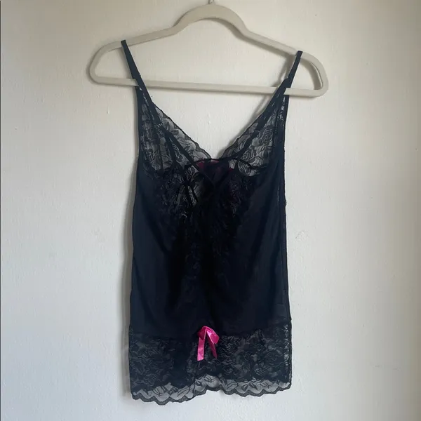 Black Lace Slip Dress - Image 3