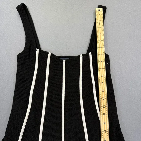 Anthropologie Black White Striped Textured Fit Flare Dress Size 4‎ NWT - Image 8