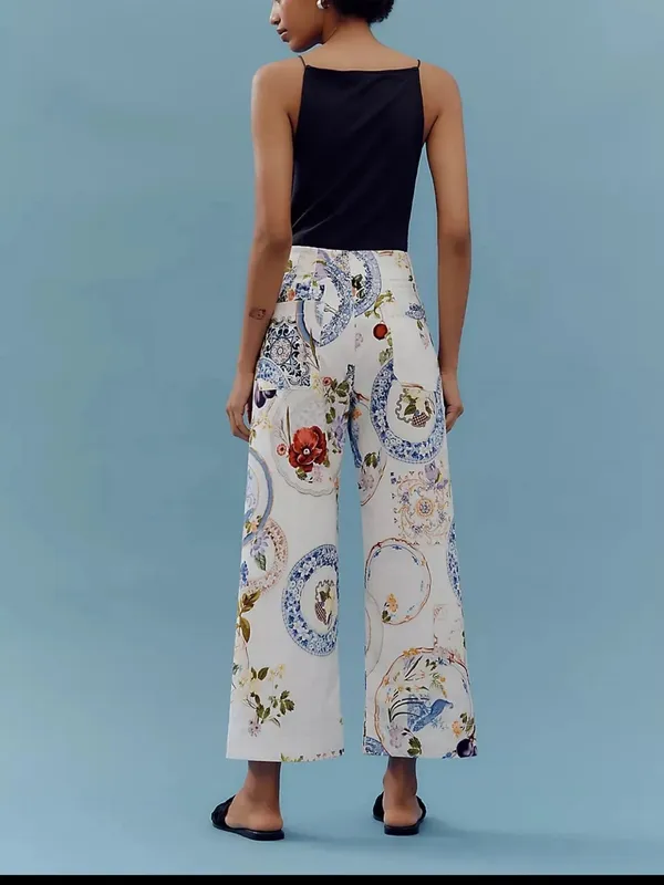 NWT Anthropologie The Colette Cropped Wide-Leg Pants Magic Fabric Edition sz 26 - Image 2
