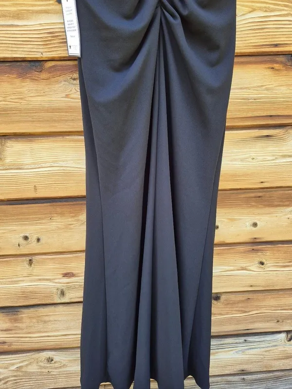 NWT Betsy & Adam Black Long Scuba Crepe Studded Dress Gown Size 8 - Image 13