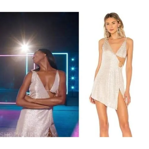h:ours x Yovanna Ventura Rei Dress in Chardonnay New Womens Mini Party - Image 9