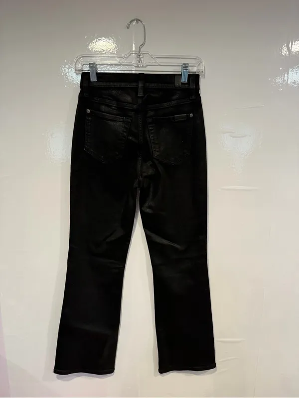7‎ for all mankind high rise black coated slim kick out jeans - Image 6