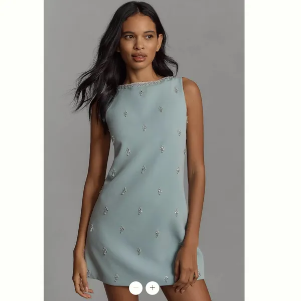 Anthropologie Atsu Crystal-Embellished Bow Mini Dress - Image 6