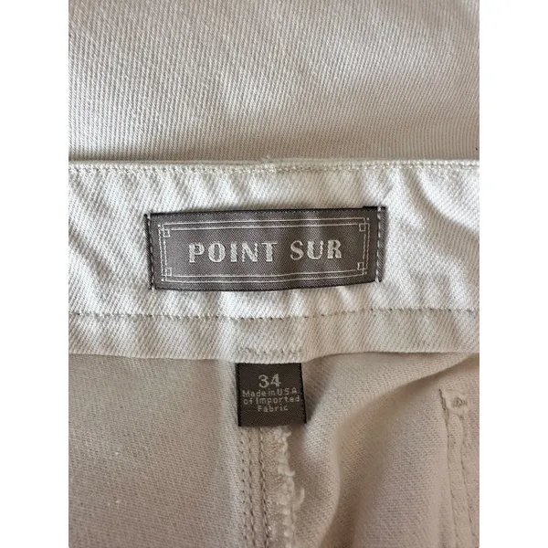 Point Sur J.crew Women's side tab trouser ecru wash pants Cotton #BY093‎ - Image 4