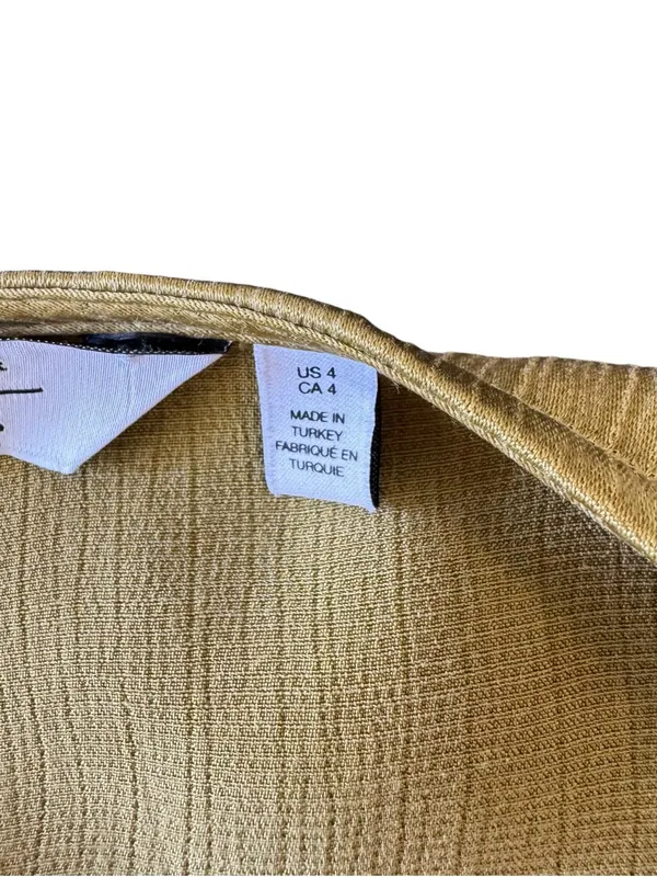 & Other Stories - Satin Wrap Midi Maxi Dress Olive Green Puff Sleeve Sz US 4 - Image 8