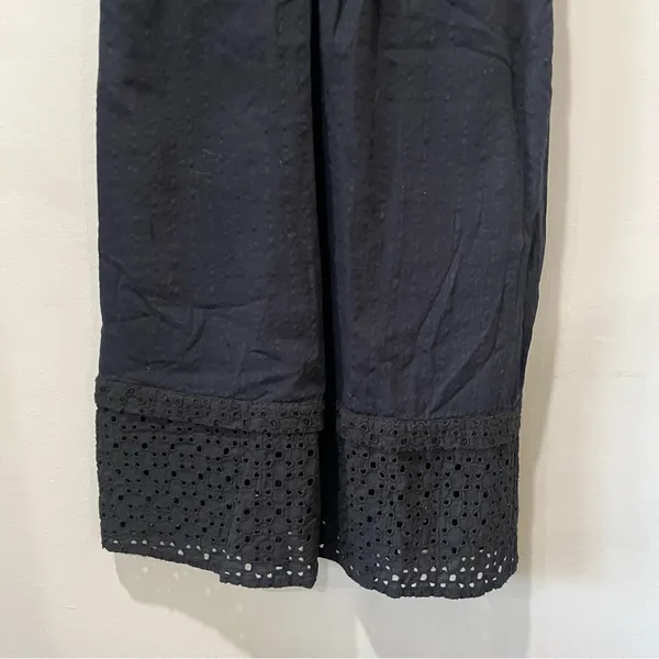 Womens Madewell black‎ Eyelet Dress Zipper Lined 100% Cotton Sleeveless small - Image 3