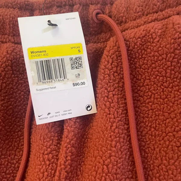 Nike women’s plush teddy fleece Sherpa cozy fall winter wide leg pants - Image 3