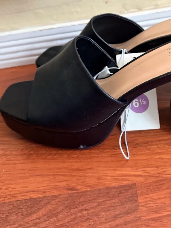 a new day Black Platform Mule Heels - Image 3