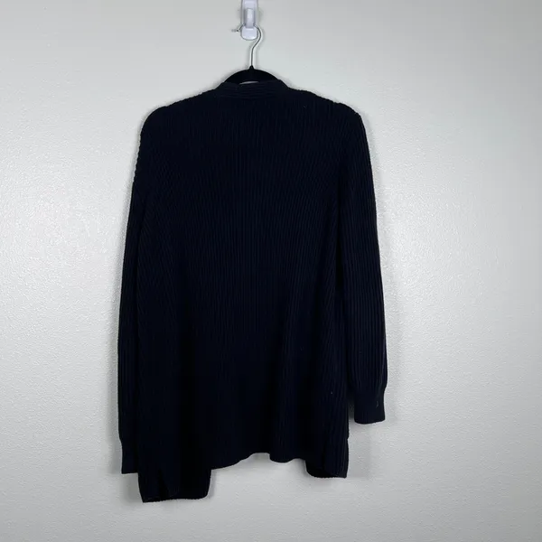 Madewell Womens Black Ribbed Knit 100% Cotton Open Front Cardigan Sweater Size M - Image 6