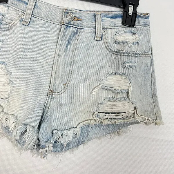 Abercrombie & Fitch High-Rise Distressed Denim Shorts Size 0 - Image 5