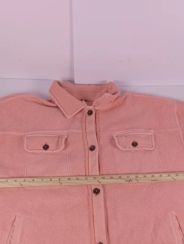 Free People Pink Fleece Shacket - Image 12