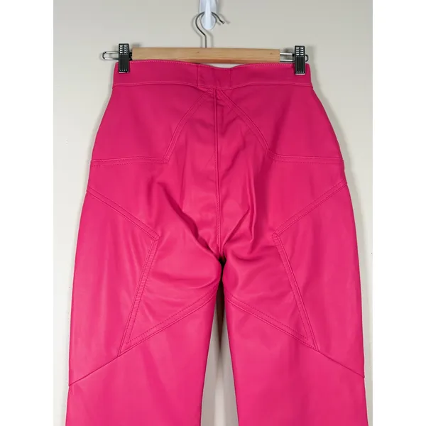 Revice Denim‎ Venus Flares Pink Halo Vegan Leather Star Seam Pants Womens 27 NEW - Image 4