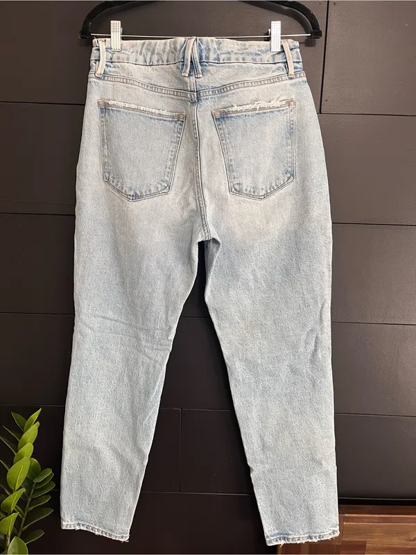 GOOD AMERICAN Light Blue Denim Jeans Straight Leg Pants Women’s 6/28 EUC - Image 2