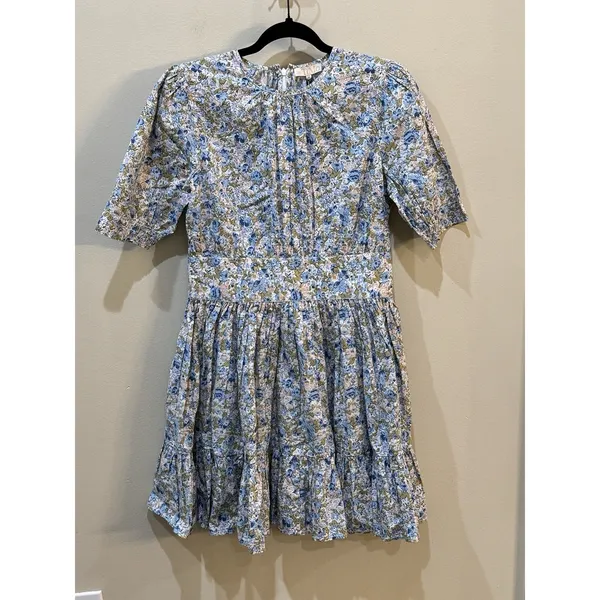 By Timo Poplin Mini Dress Blossoms‎ Size Medium Floral - Image 9