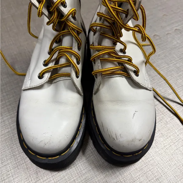 Dr. DOC Martens Jadon Boots -side‎ zip white Platform Shoe - Size 36 Womens 5 - Image 5