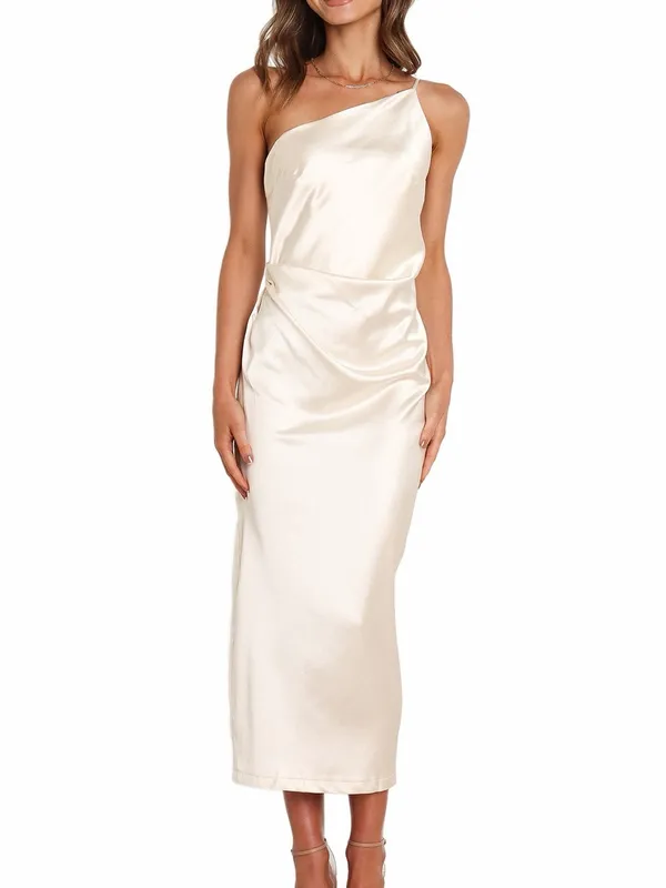 Petal & Pup Luella One-Shoulder Satin Slipdress size 8 in pearl white - Image 3