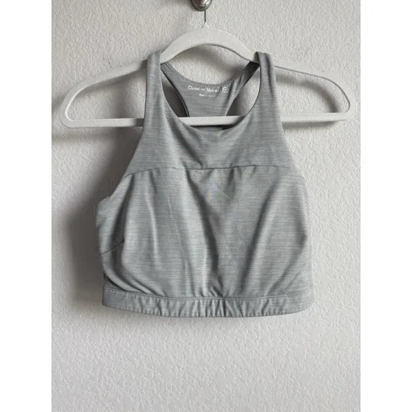 Outdoor Voices‎ Sports Bra Women's Size Medium Gray Tech Sweat Crop Athletic - Image 5