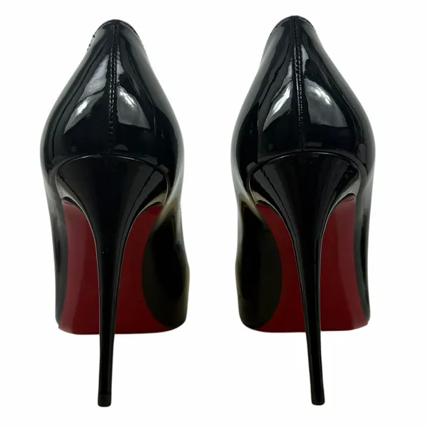 Christian Louboutin Kate 100 Patent Leather Pointed Toe Pump Black Size 36 - Image 8