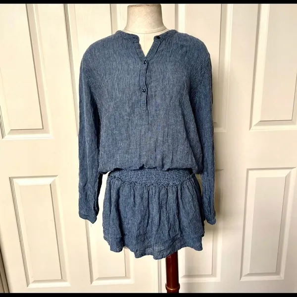 Rails Juliette Salem stripe blue linen mini dress - Image 3