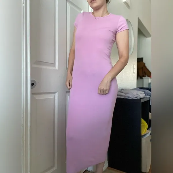 Free People Beach‎ Simone Ribbed Maxi Dress Tshirt Size Small Violet - Image 2